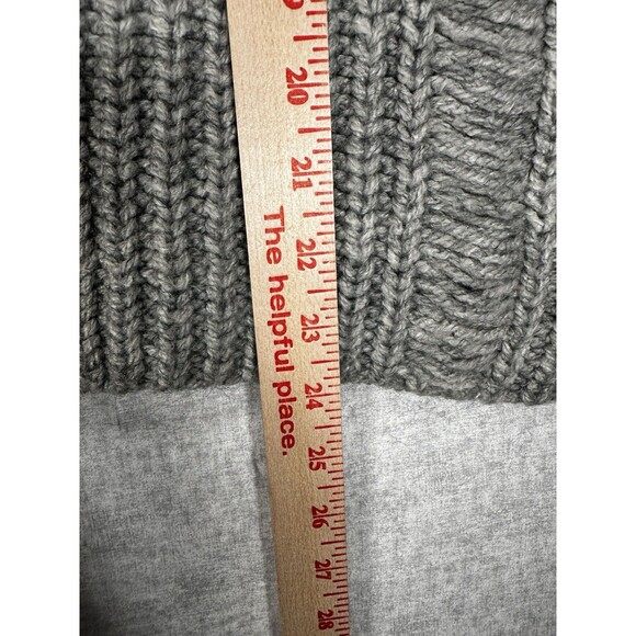ZARA Chunky Knit Distressed Gray Mock Neck Oversized Sweater Women’s Size Small - Picture 7 of 7